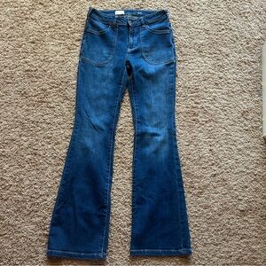 Pilcro Anthropologie patch pocket boot cut jeans high rise medium wash size 27